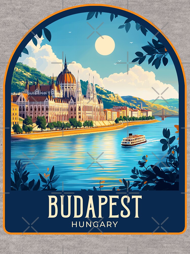 Budapest Vintage Travel Illustration by HomeLivingCo