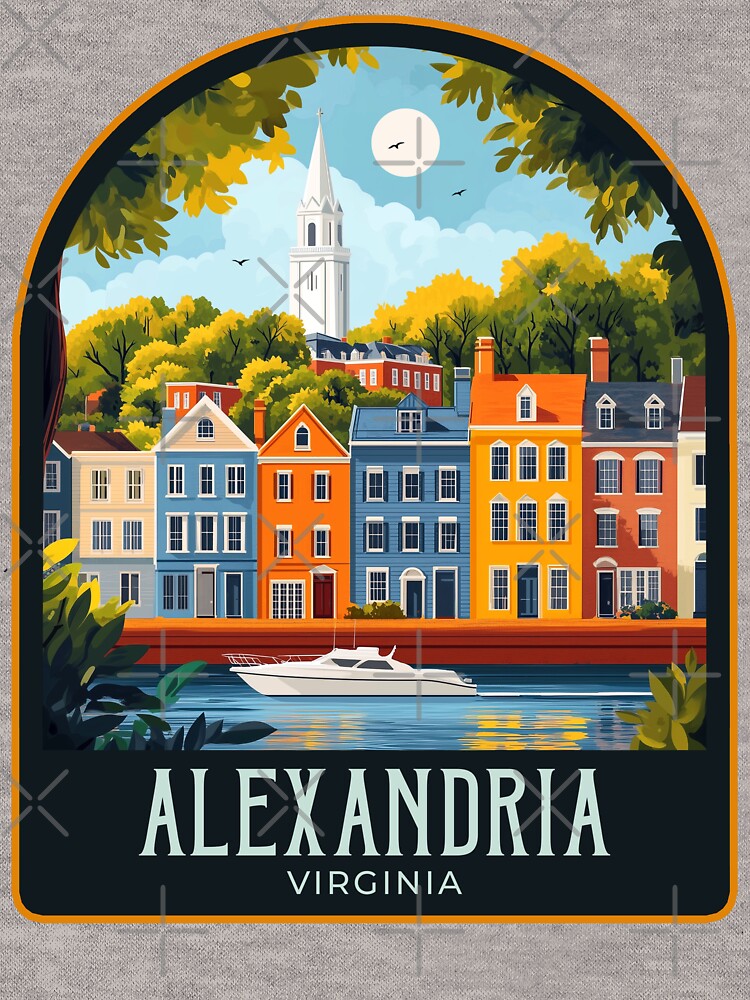 Alexandria Virginia Vintage Travel Illustration by HomeLivingCo