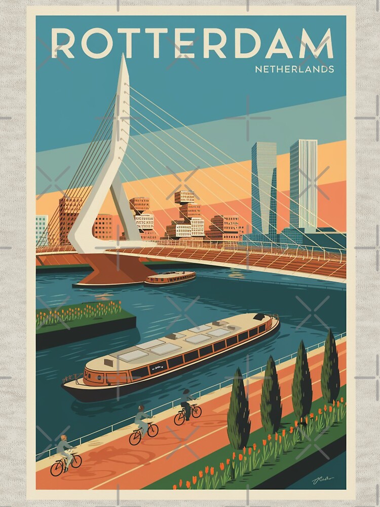 Rotterdam Vintage Travel Poster by TravelerRat