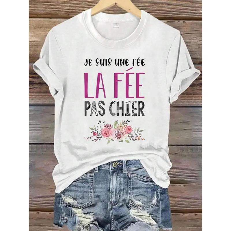 round neck women T-shirt short sleeve wild printed T-shirt elastic FOG half sleeve T-shirt style 02 Hoodie, Sweatshirt