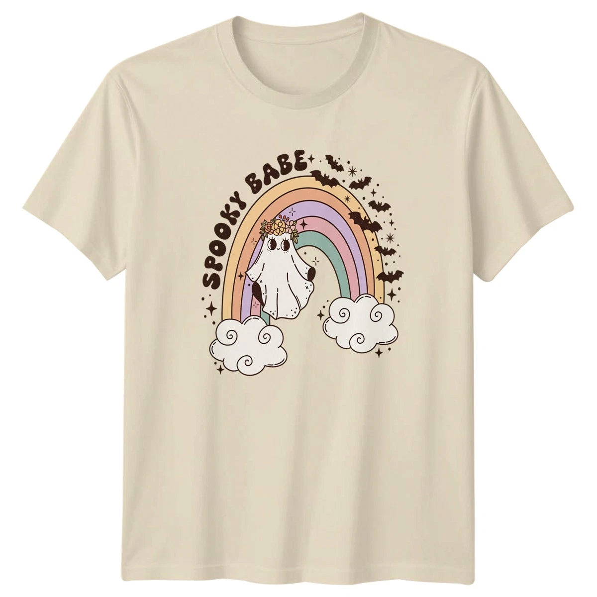 Spooky Babe Womens T-Shirt Cute Ghost Halloween Halloween Gift For Her