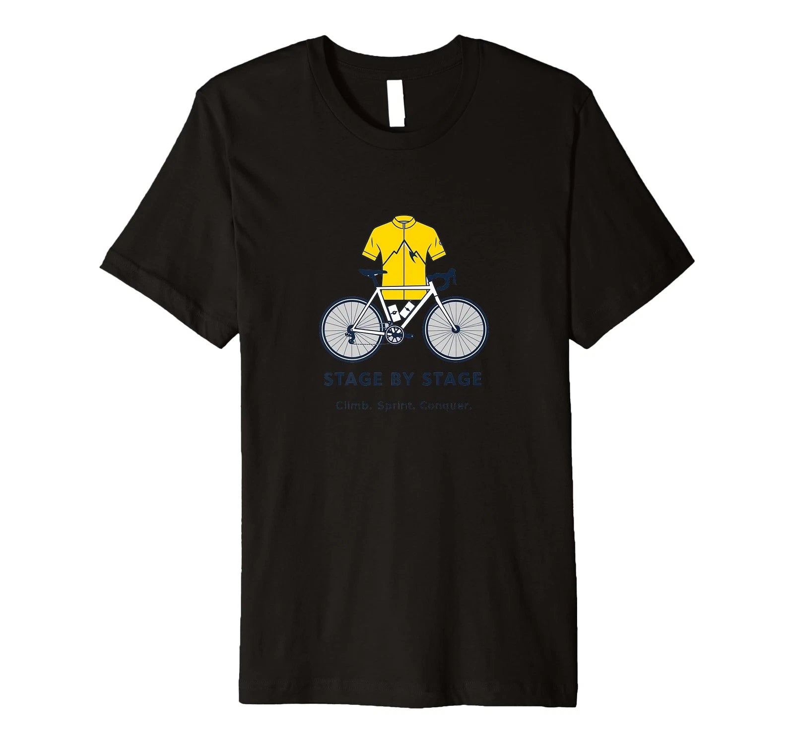 Minimalistic Cycling Design - Stage by Stage Premium T-Shirt