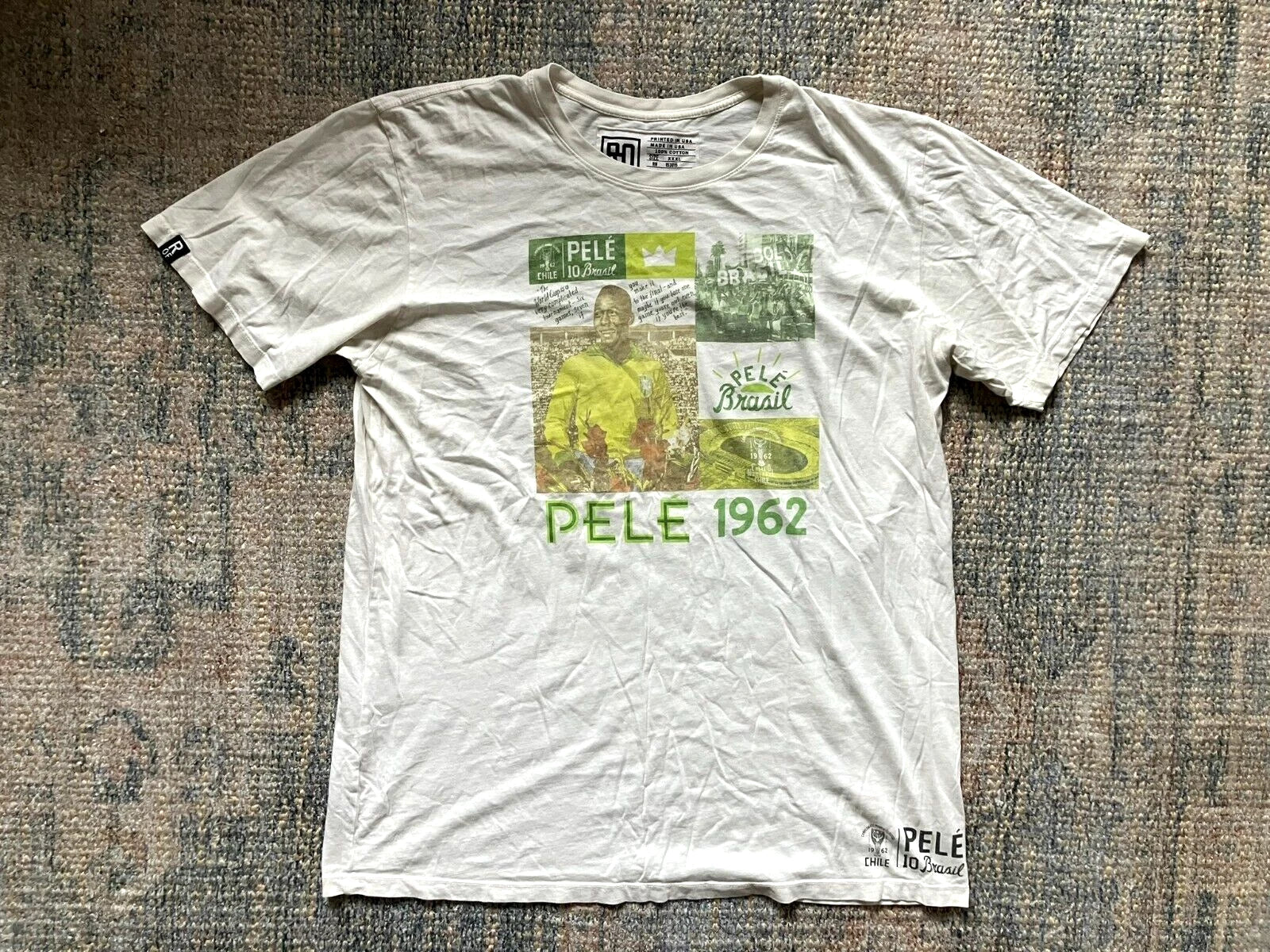 ROOTS OF FIGHT Brazil Brasil Football RETRO 1962 PELE T-SHIRT Soccer Fan Men 3XL