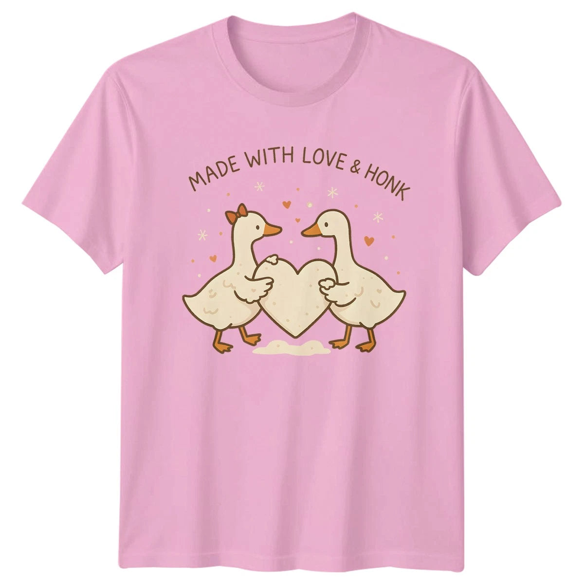 Made With Love & Honk T-Shirt Cute Goose Animal Lover Valentines Day