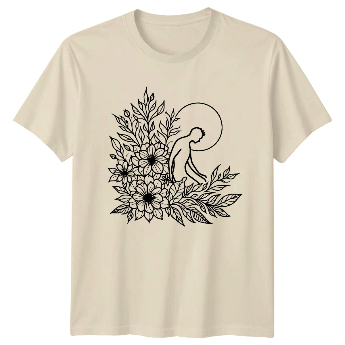 Minimalist Male Botanical Line Art T-Shirt Nature Birthday Gift For Him And Her