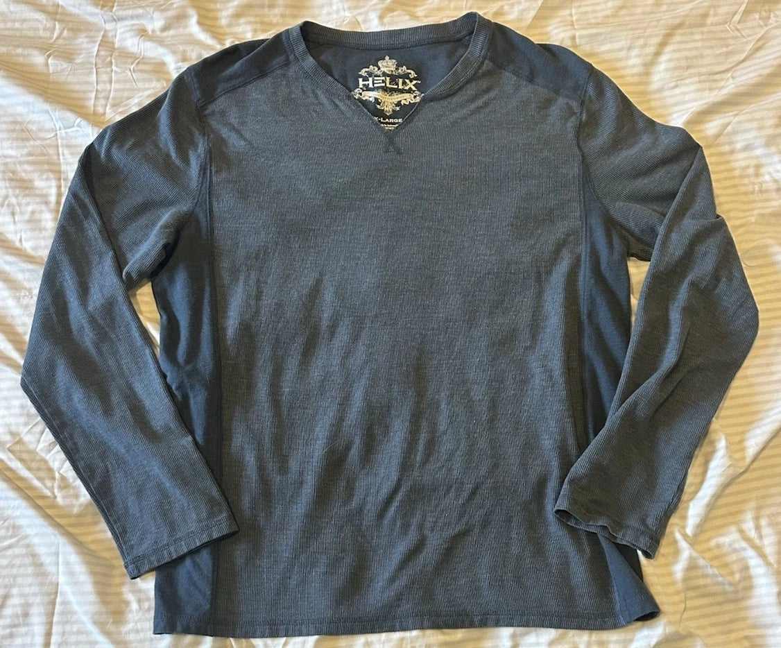 Y2K Helix Long Sleeve Shirt Mens Size XL Emo Mall Goth Cyber Grunge V Neck