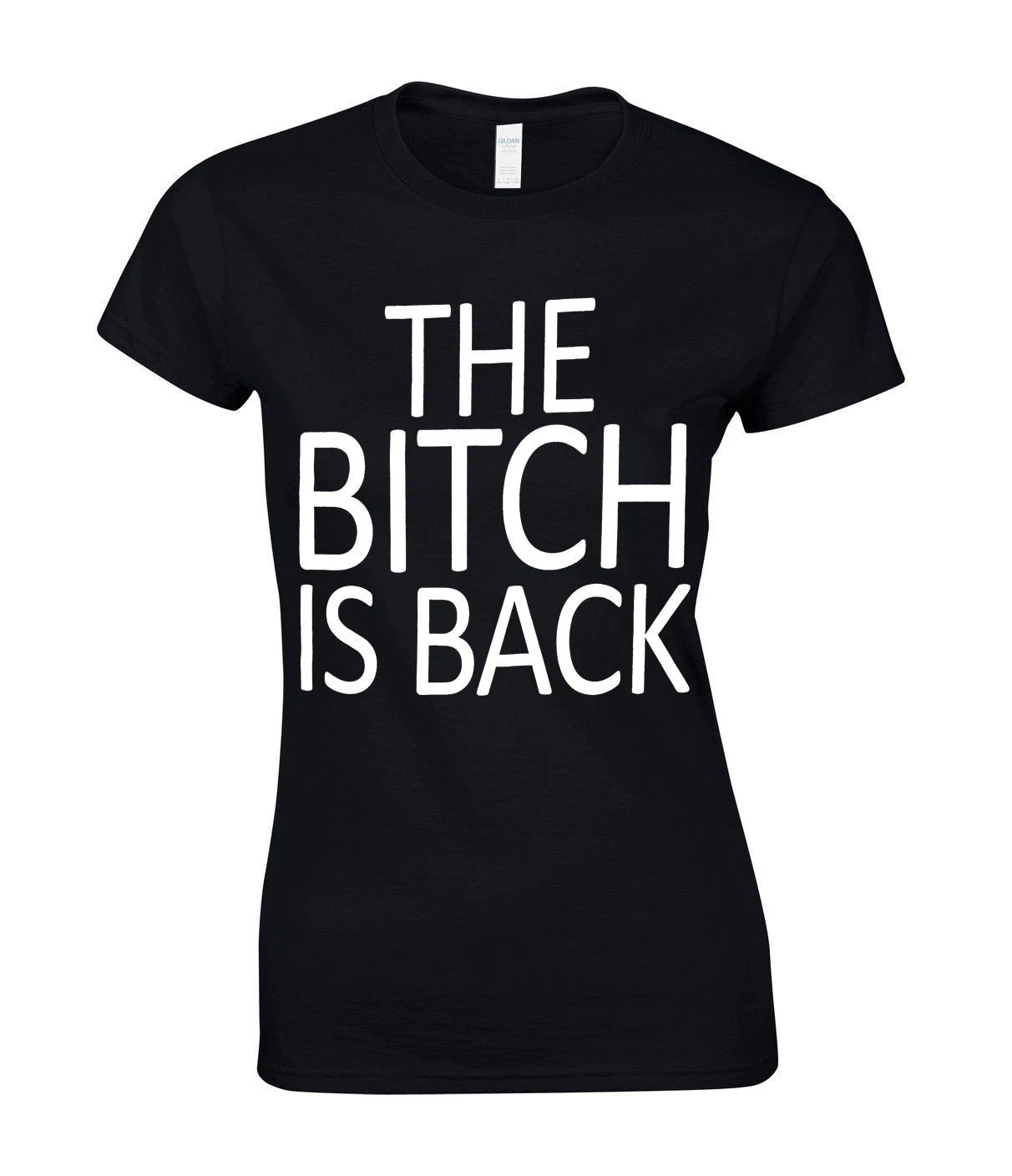 THE BITCH IS BACK Ladies T-Shirt Funny Rude Cool Gift Xmas Christmas Joke Top