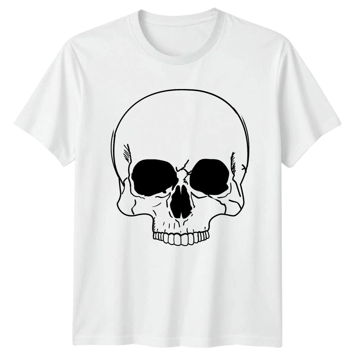 Classic Skull Design Minimalist T-Shirt Dark Aesthetic Gothic Birthday Gift