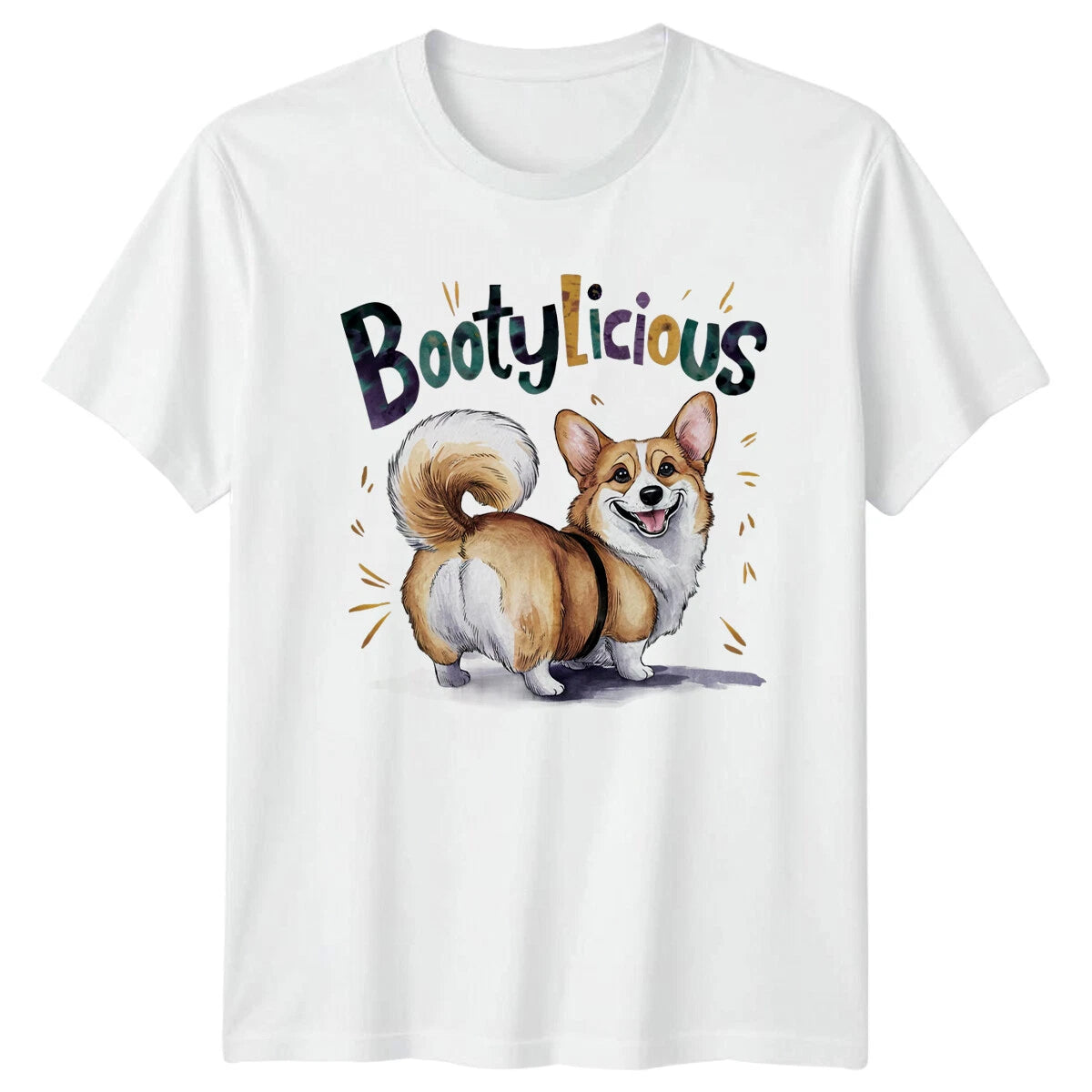 Bootylicious Corgi Dog T-Shirt Cute Animal Pun Graphic Tee