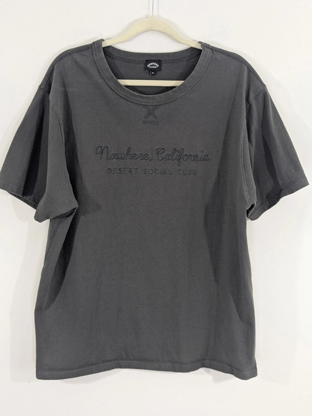 Nxwhere California Gray Men's Crew Neck Short Sleeve T Shirt Cotton Thick XL