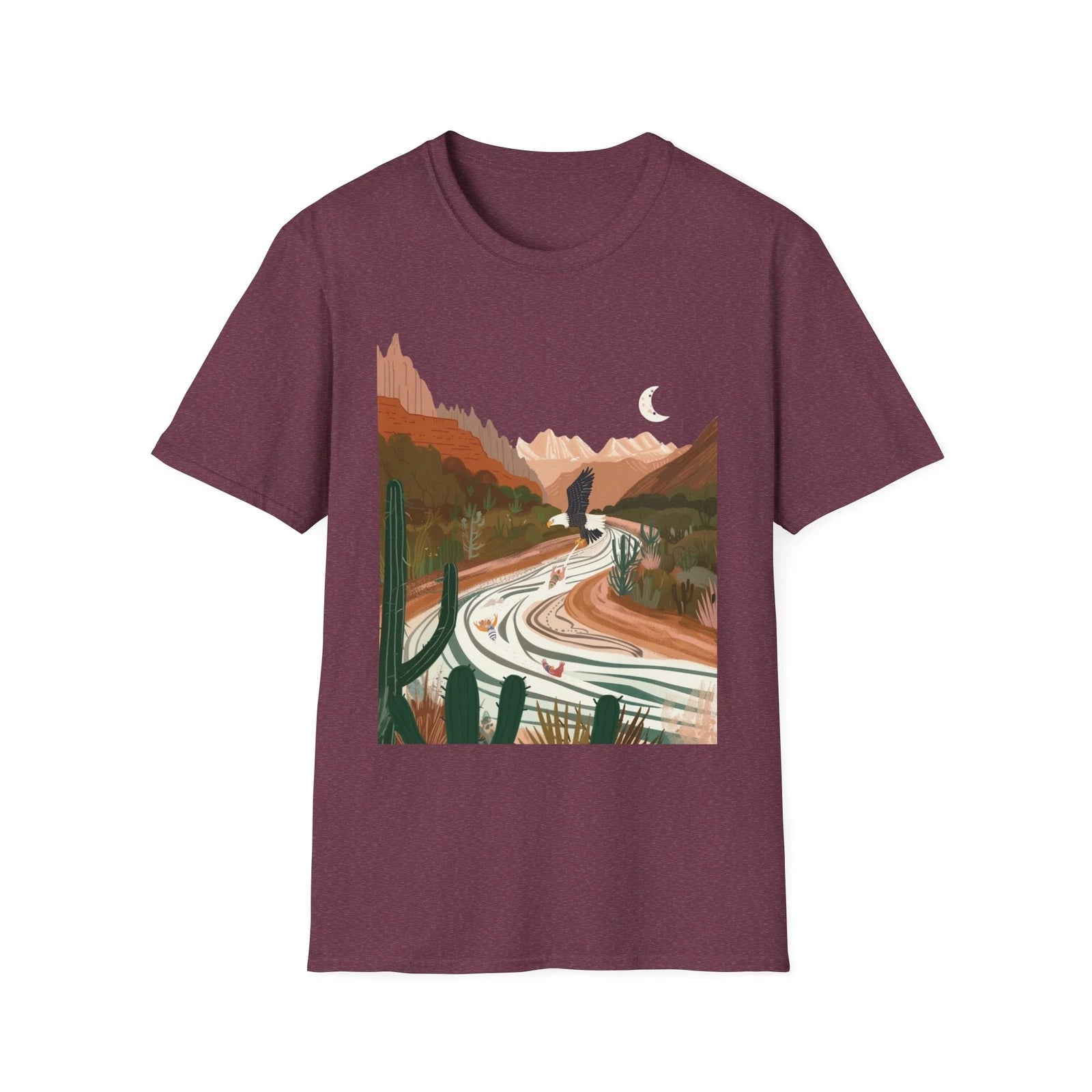 Bald Eagle Desert Fishing Aesthetic Unisex T-Shirt