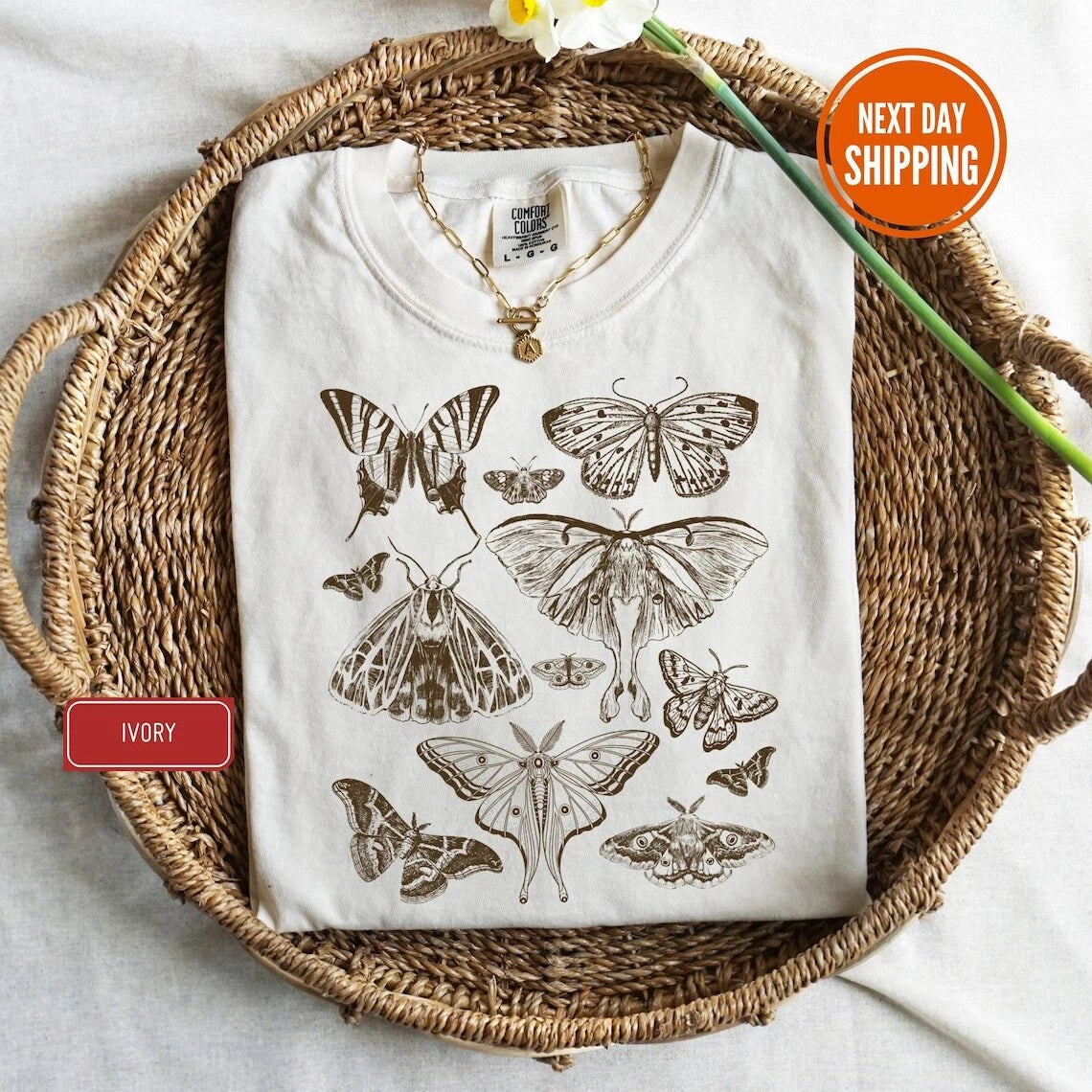 Vintage Butterfly and Moth T-Shirt, Cottagecore Aesthetic Shirt, Cottagecore