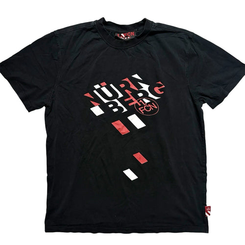 1. FC Nürnberg FCN Soccer Graphic T Shirt Black XL Boxy Fit Thick Cotton Tee