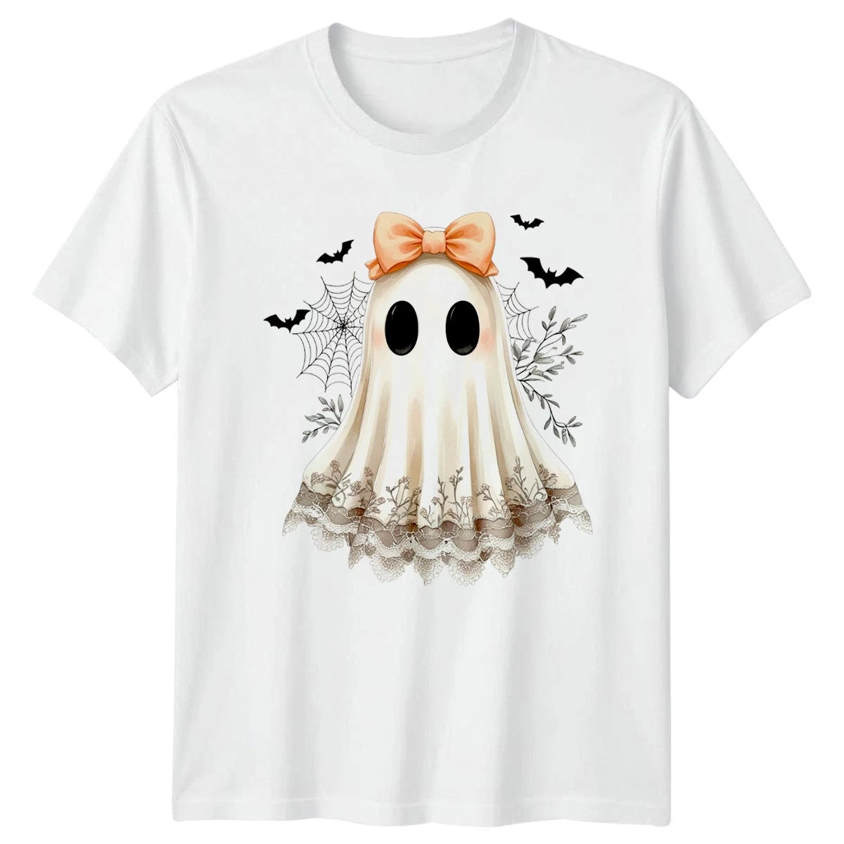 Cute Ghost Halloween Holidays Mens Womens Graphic Tee Spooky Unisex Top