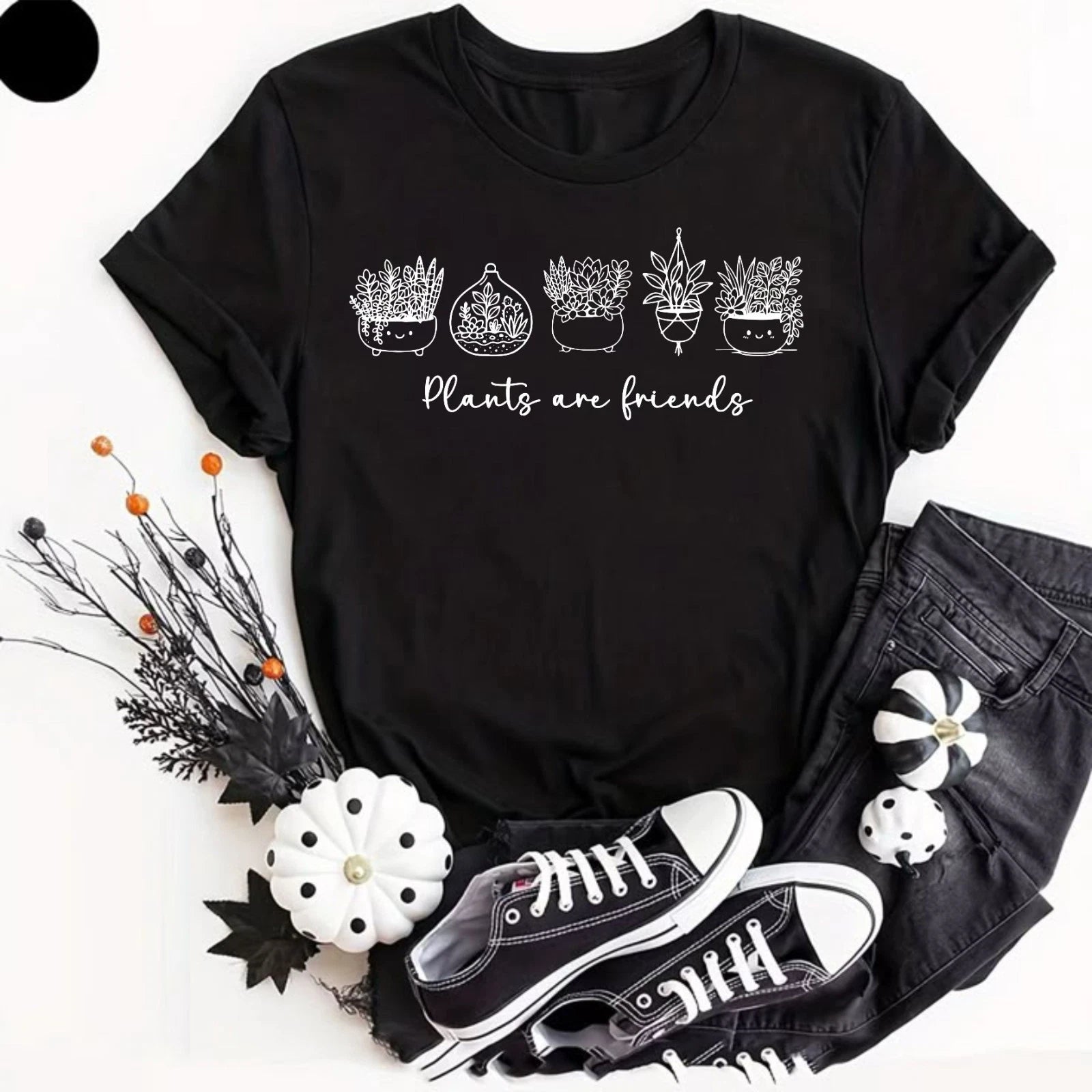 Plants Are Friends - Cute Vegan Vegetarian T-Shirt, Novelty Gardener Gifts Tee
