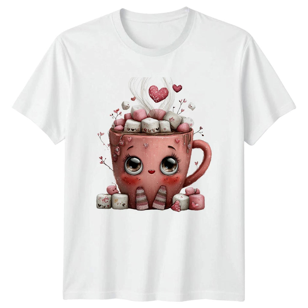 Hot Chocolate Mug Kawaii Graphic Tee Women�s Men�s Unisex Top