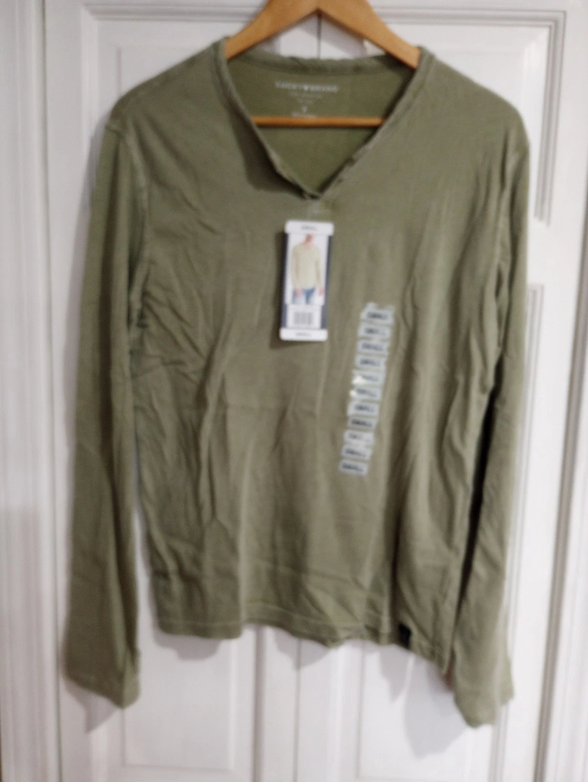 Lucky Brand Men's Long Sleeve 2 Button Henley Shirt Green Small NWT