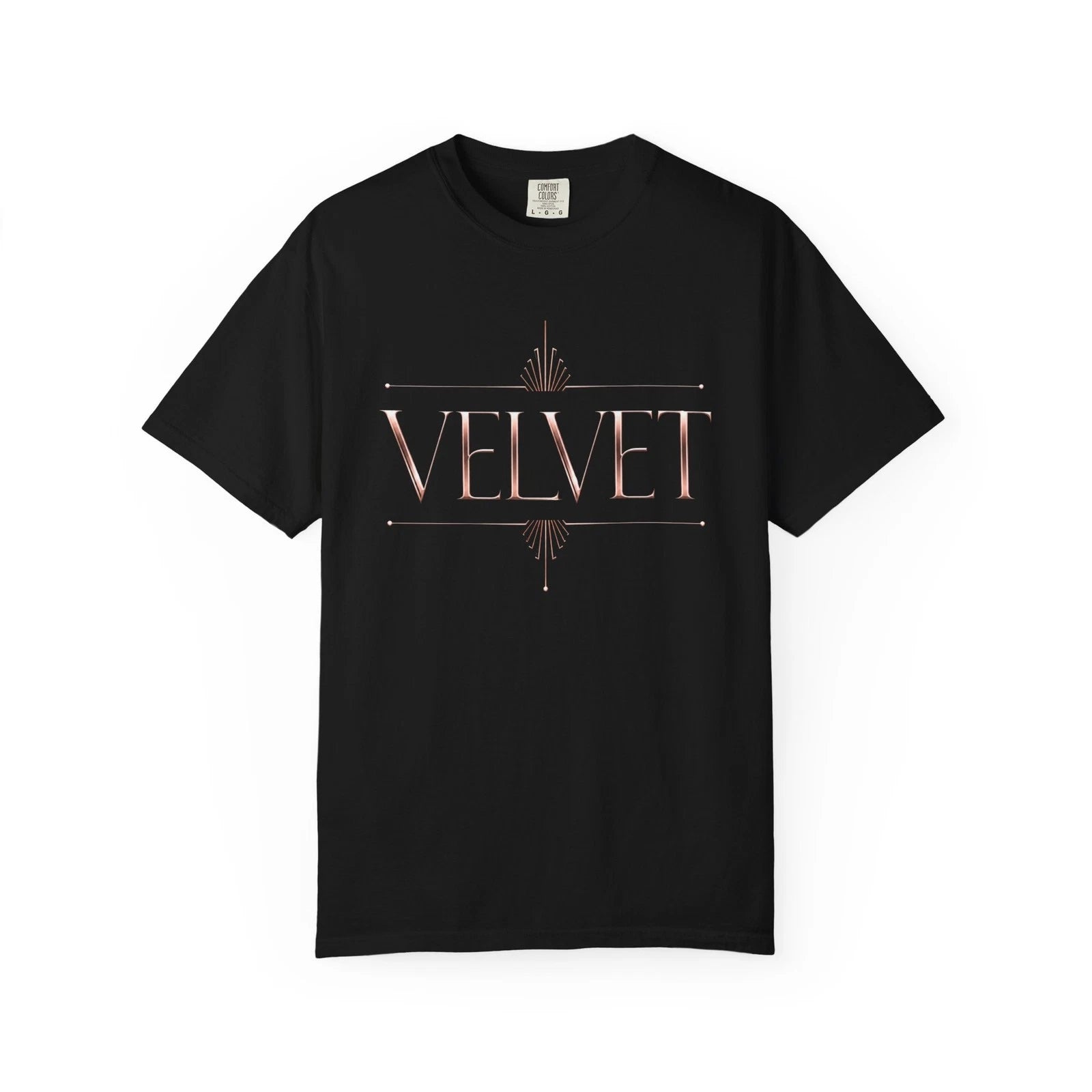 VELVET Luxury T-Shirt | Rose Gold Graphic Tee | Minimal Nightlife Fashion Shirt
