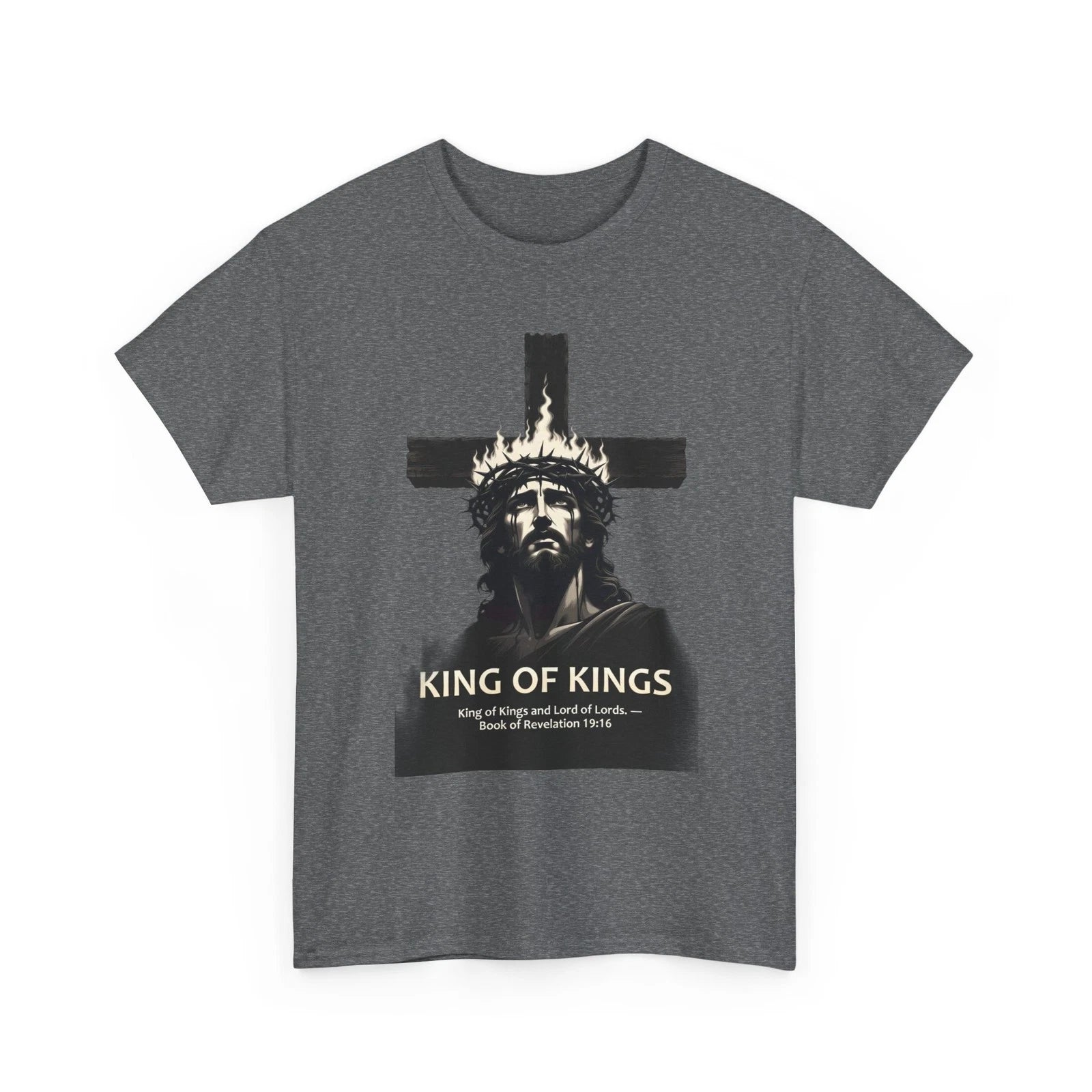 King of Kings Jesus with Cross T-Shirt | Christian Faith Tee
