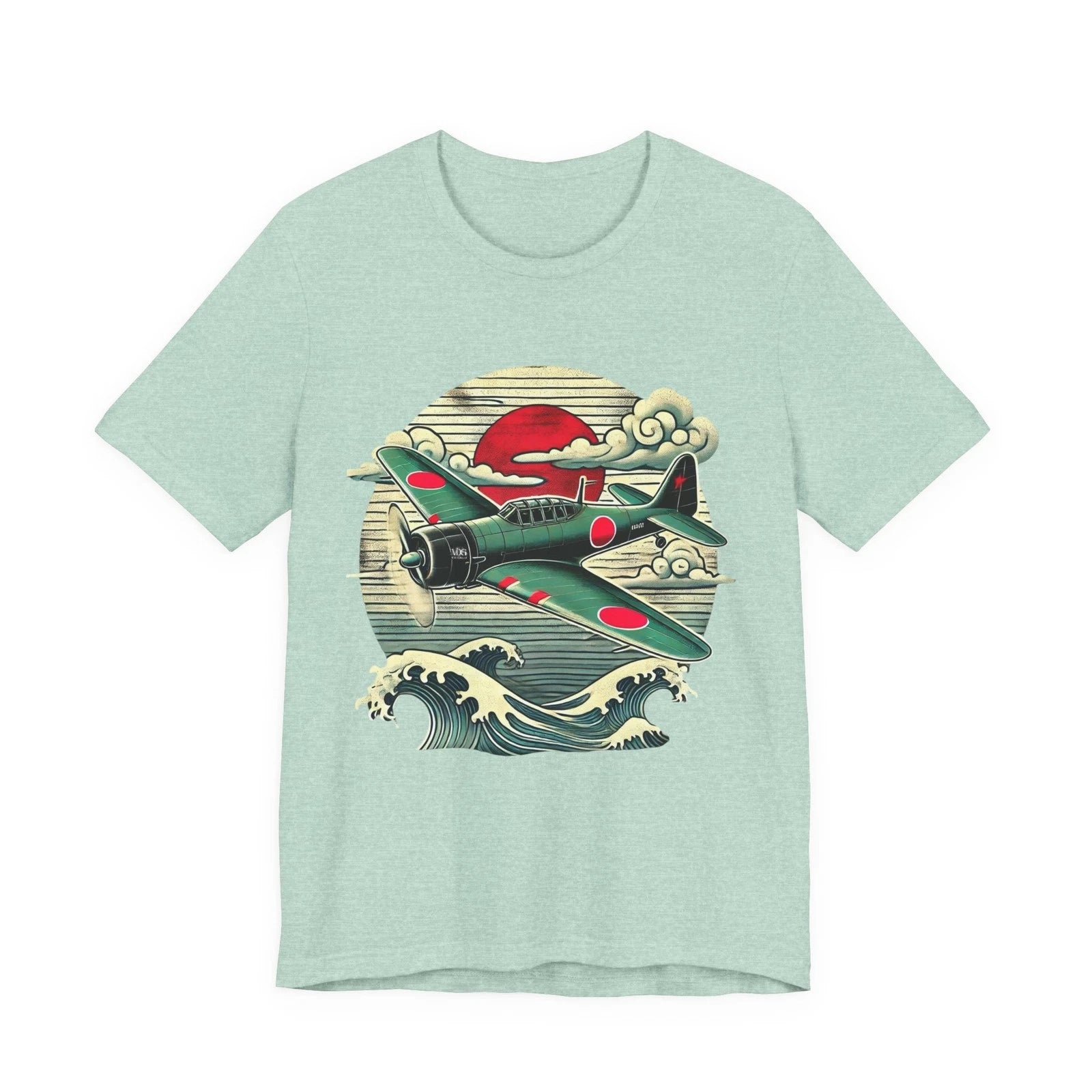 WW2 Japanese Zero Fighter Plane T-Shirt History Buff Vintage Military Art Design