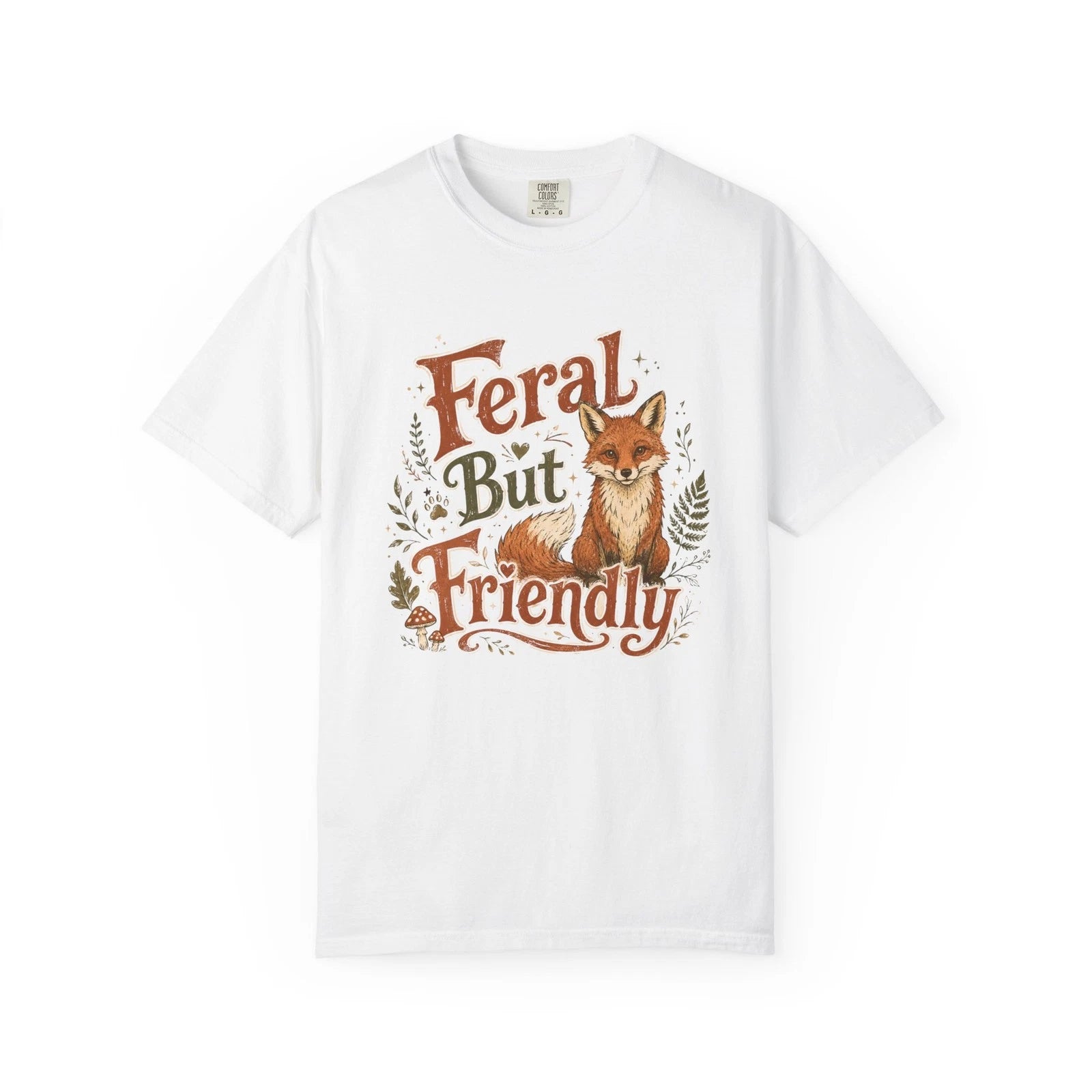 Feral But Friendly Fox T-shirt | Cute Fox Illustration