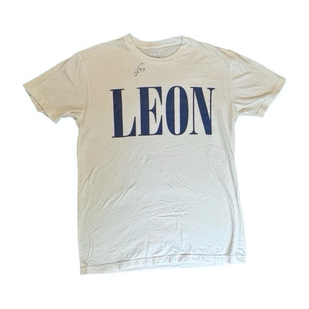 Signed Leon Bridges Autographed T Shirt Sz S Cream Official  Concert Tee Texas