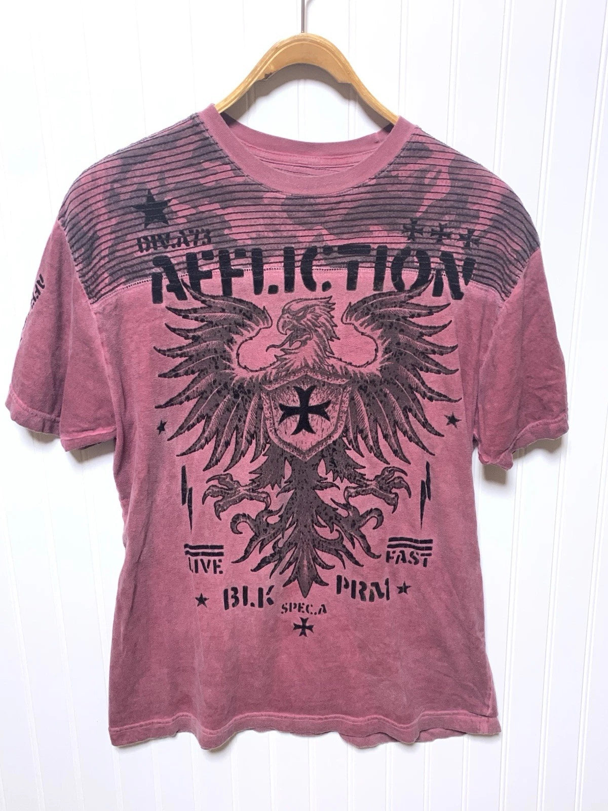 Affliction Men's T-Shirt SZ XL Eagle Biker Y2K