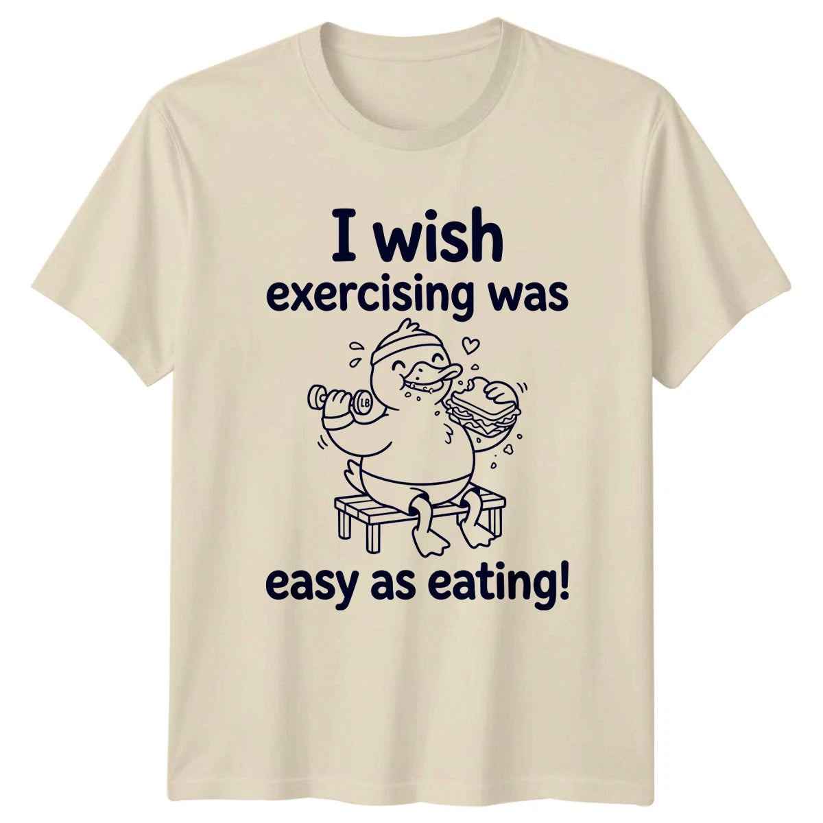 I Wish Exercising Was Easy T-Shirt Lazy Workout Fitness Gift For Him And Her