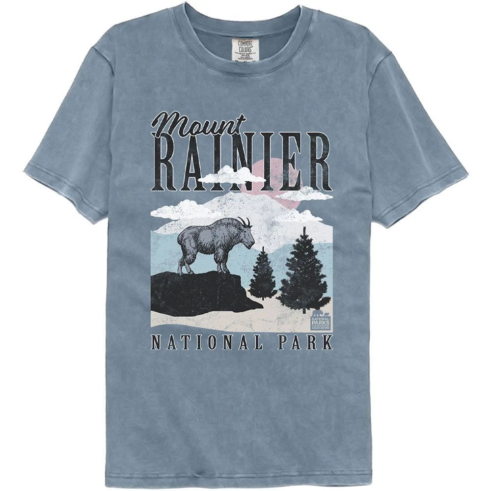 National Parks Ranier Minimalist Landscape Comfort Colors Brands Shirt