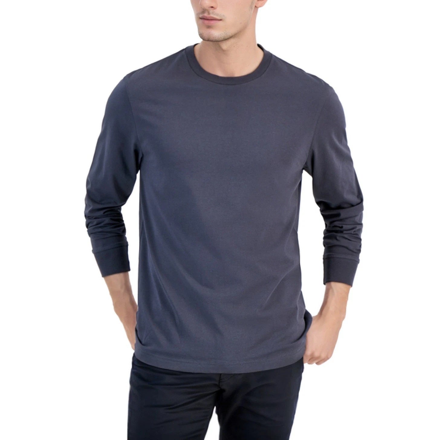 Club Room Long Sleeve T-Shirt Mens 3XL Grey Solid Essentials Minimalist NWT