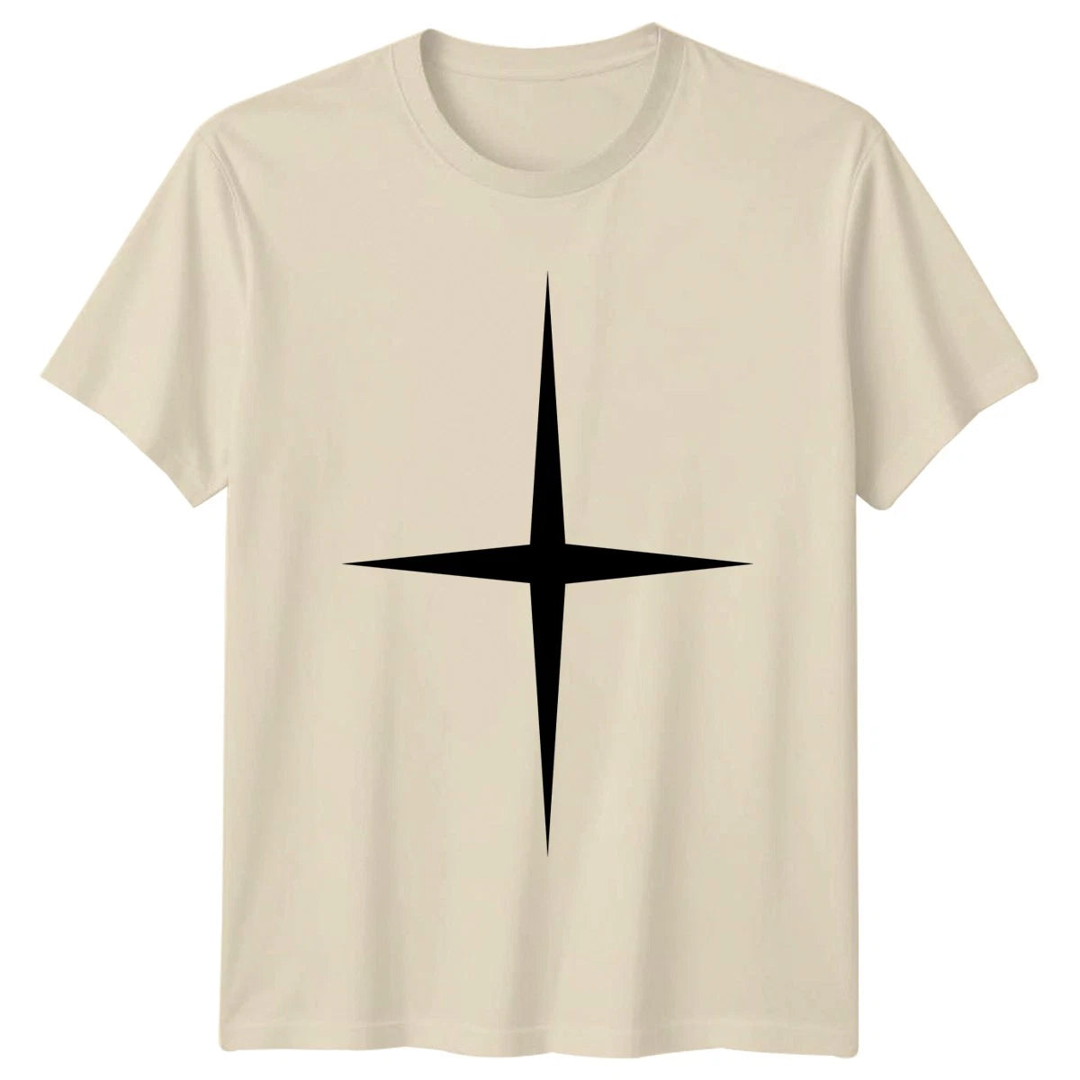 Geometric Star Design T-Shirt Minimalist Art Birthday Gift For Him And Her