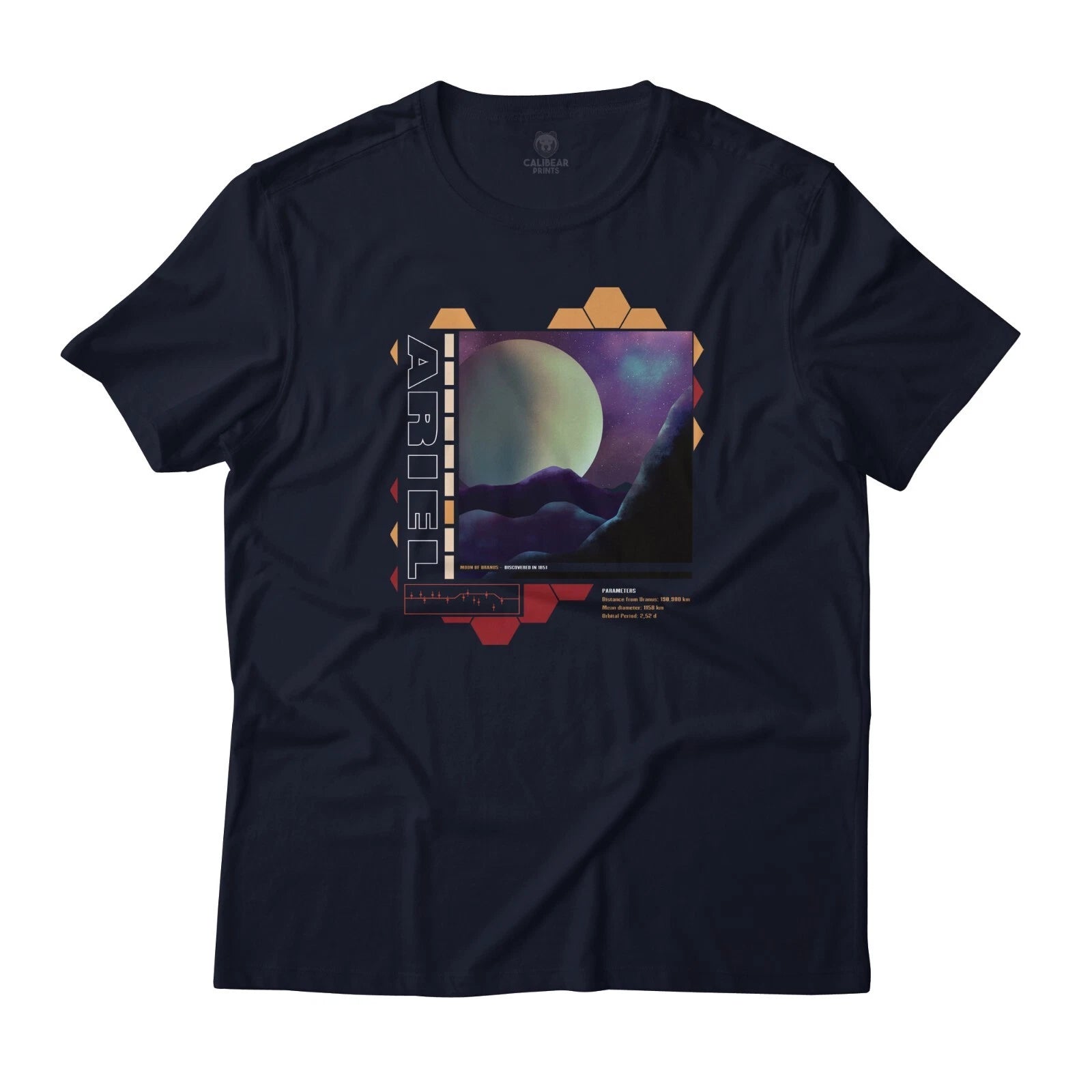 Ariel Moon Of Uranus Aesthetic Graphic T-Shirt Lightweight Cotton