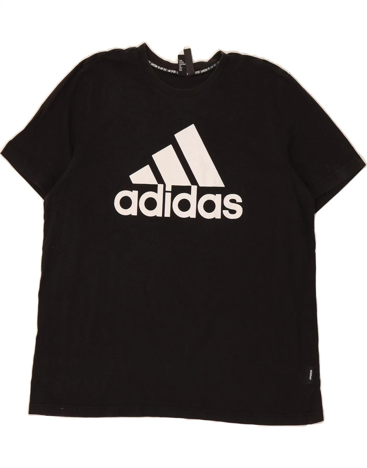 ADIDAS Mens Graphic T-Shirt Top XL Black Cotton NH02