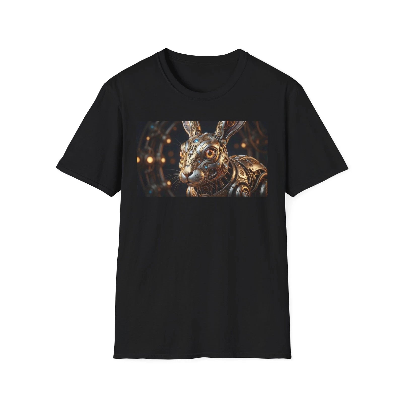 Cyber Bunny T-Shirt | Futuristic Steampunk Rabbit Graphic Tee Sci-Fi Streetwear