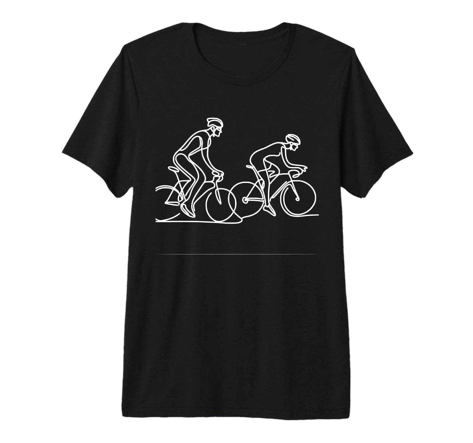 Bicycle Line Art Cycling Minimalist Drawing Premium Tri-Blend T-Shirt