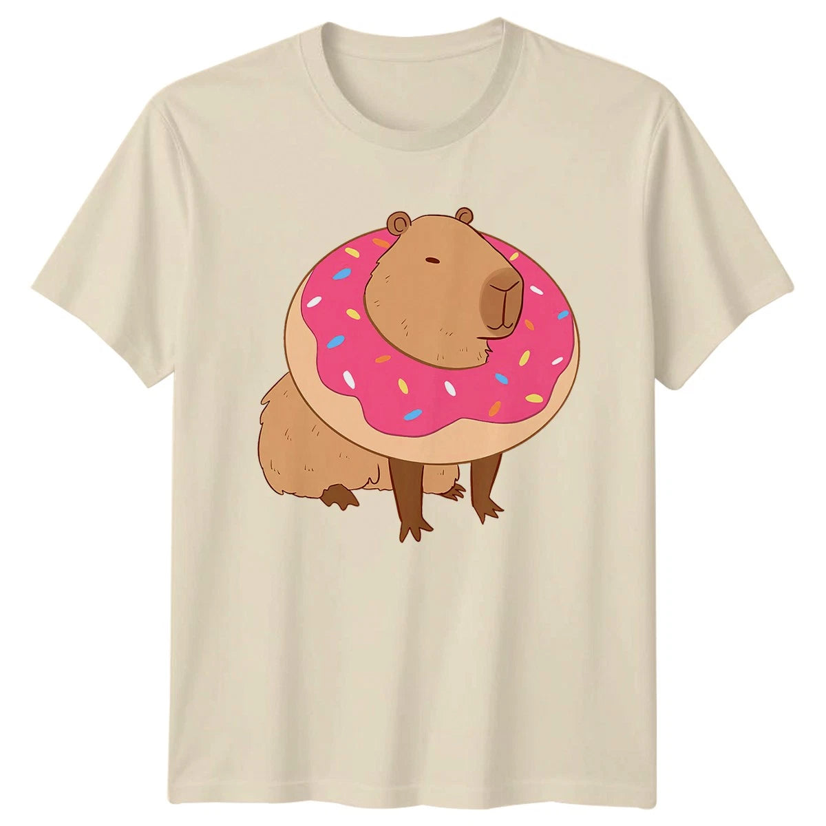 Funny Donut Capybara Cute Dessert T-Shirt Capybara Donuts Animals Birthday