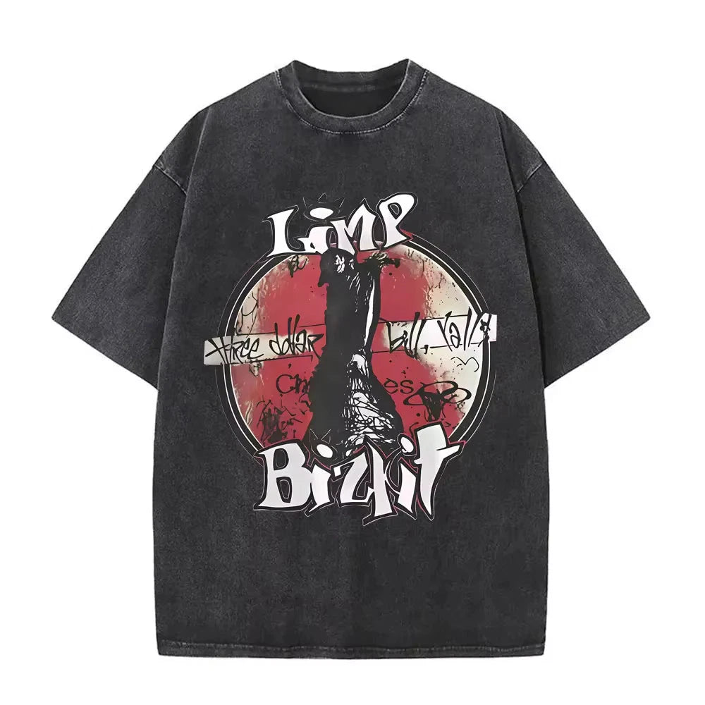 Limp Bizkit Style Graphic T Shirt Nu Metal Vintage Cotton Grunge Band Tee S-3XL