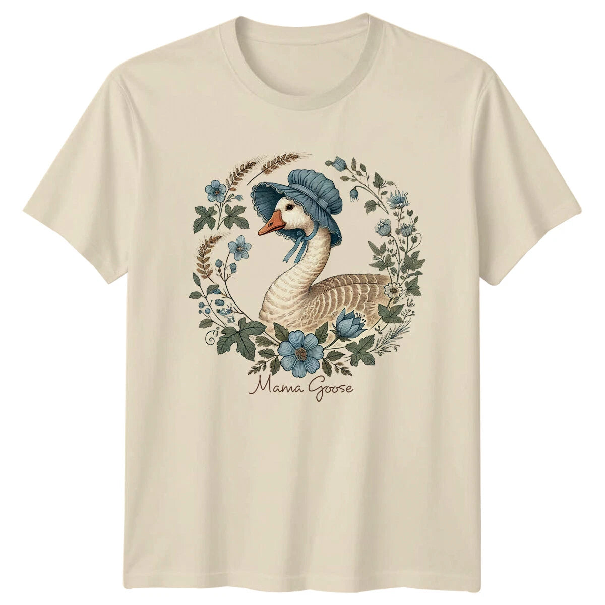Mama Goose Floral Wreath T-Shirt, Cute Goose Pun Tee