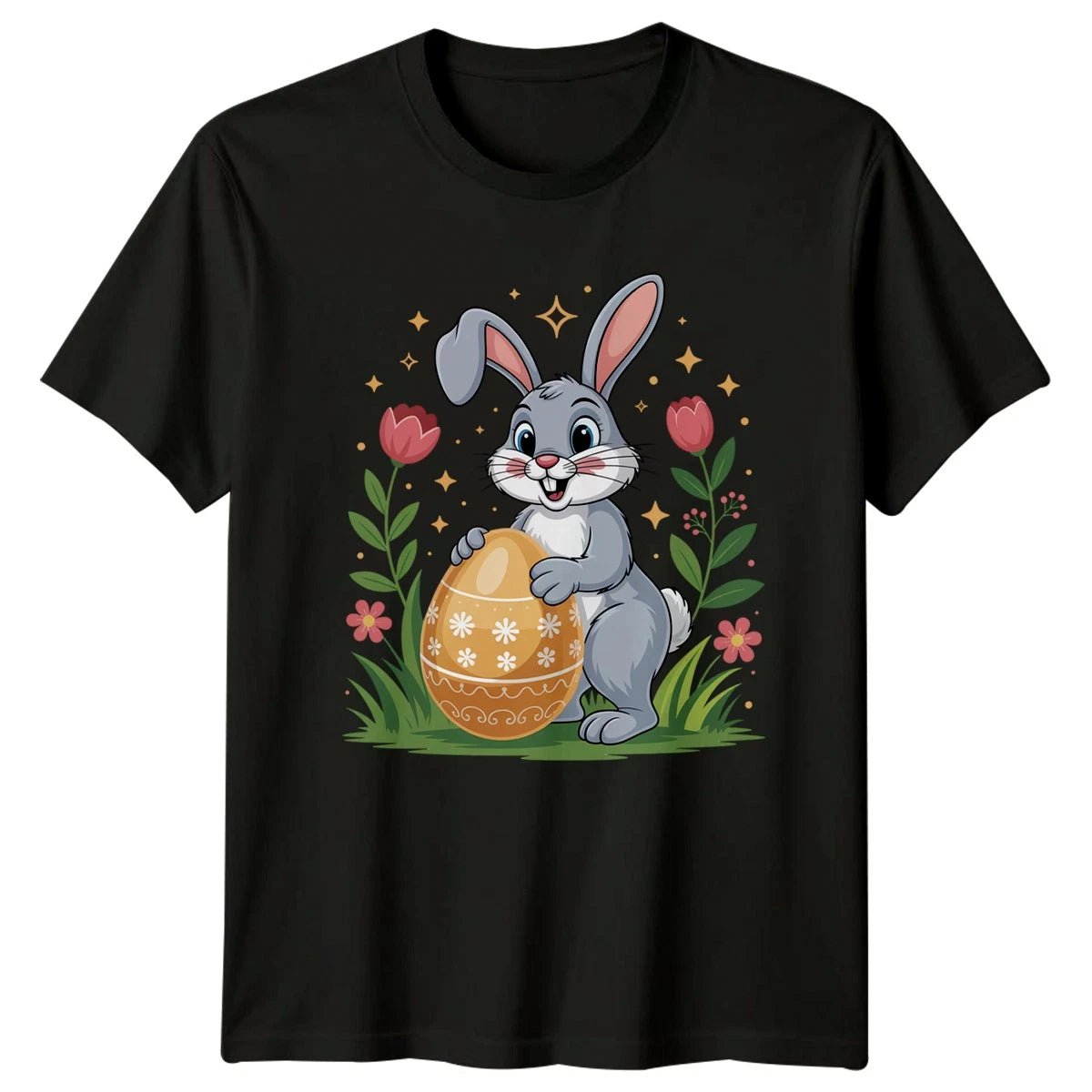 Cute Bunny Holding Easter Egg T-Shirt Easter Holiday Easter Gift For Him And Her