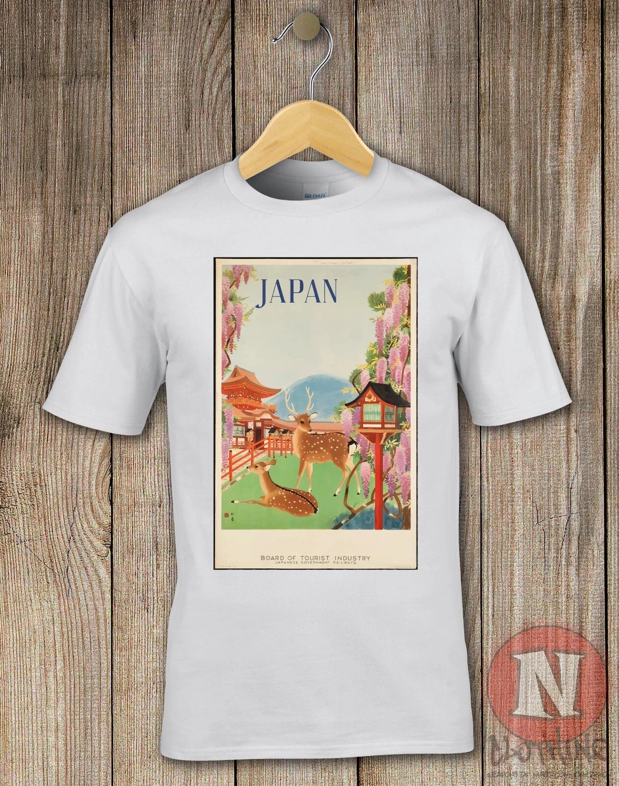 Japan tourism poster t-shirt Aesthetic Japanese classic 1930's art