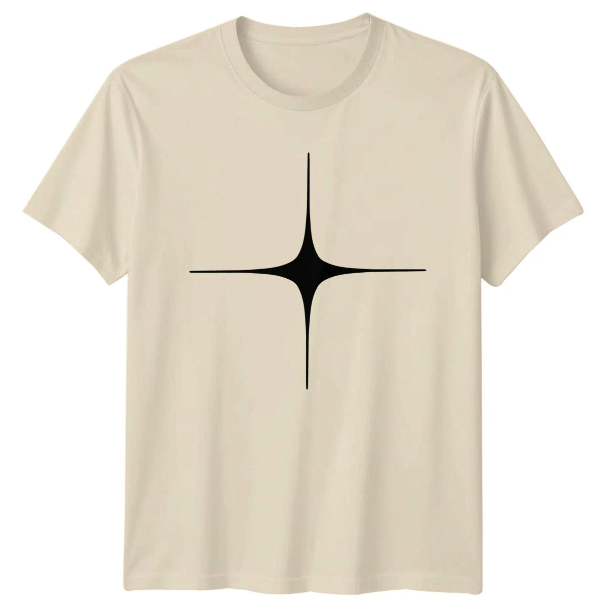 Minimalist Black Abstract Four Point T-Shirt Star Graphic Abstract Birthday Gift