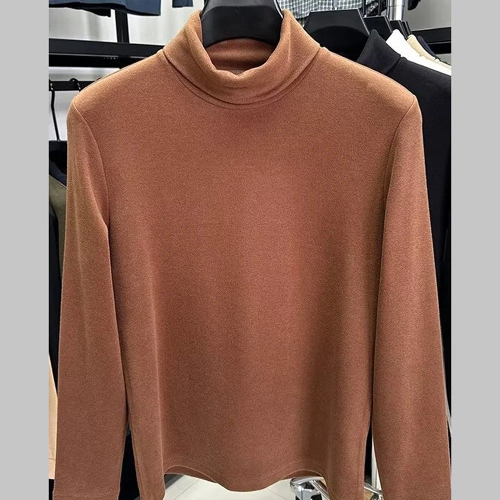 Men Elastic Fabric Half High Collar Shirt for Flexible Daily Performance