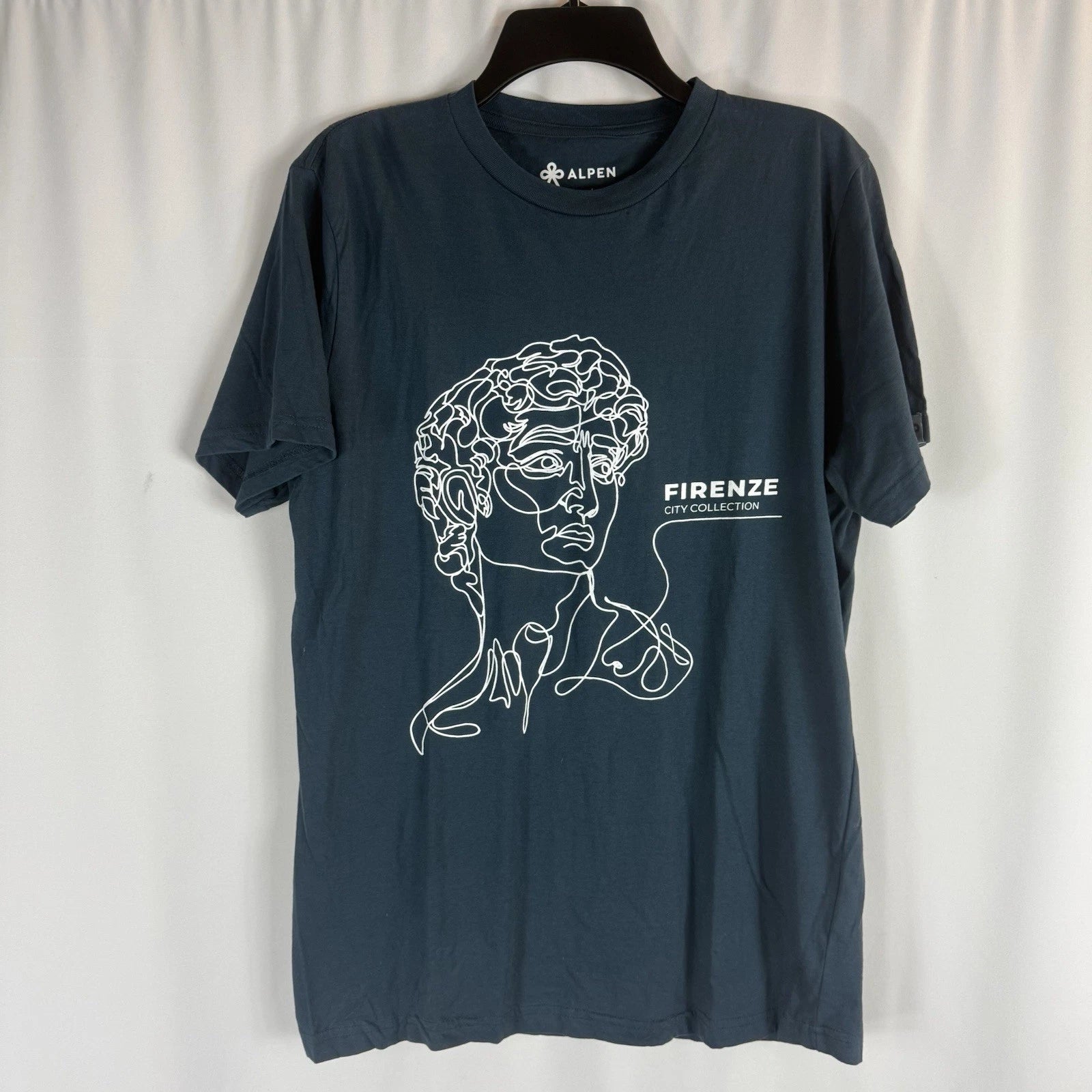 Alpen unisex tee shirt 100% organic Cotton Size: M color: Blue
