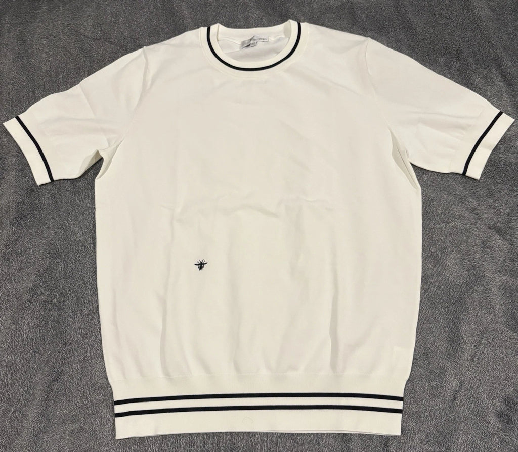 Christian Dior Men’s White “Dior Uniform” Knit T-Shirt –, Logo Detail, Size L