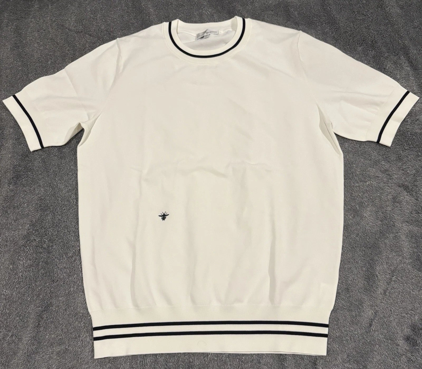 Christian Dior Men’s White “Dior Uniform” Knit T-Shirt –, Logo Detail, Size L
