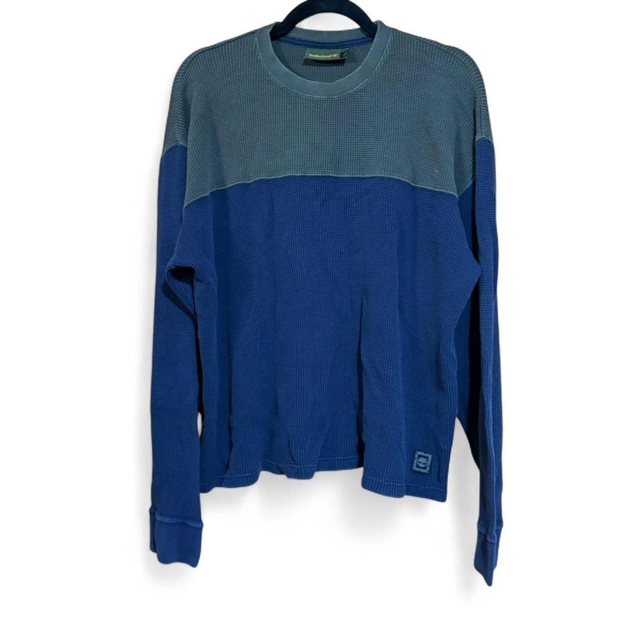 Timberland L vintage 2000s y2k faded colorblock thermal waffle knit long sleeve
