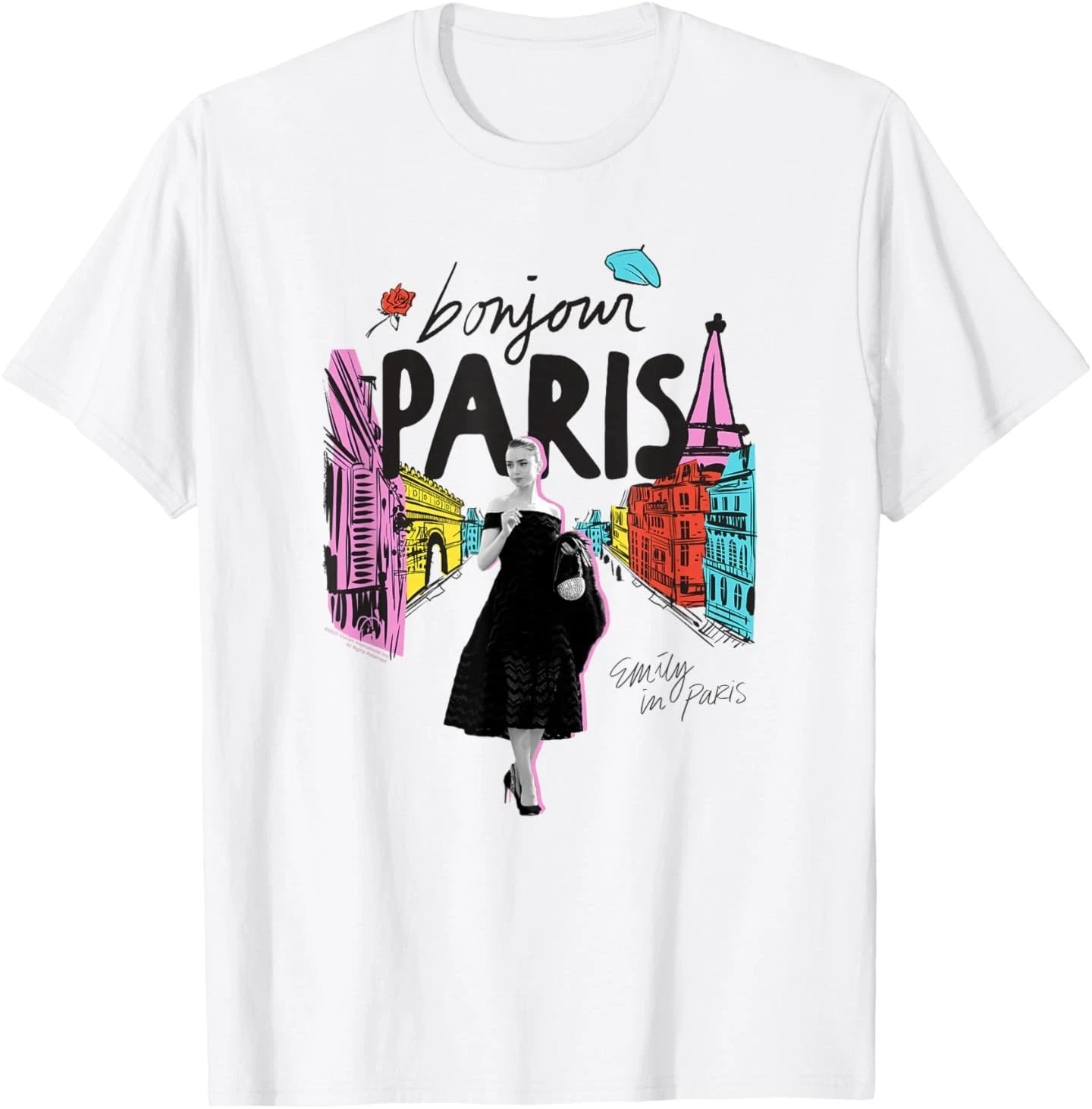 Emily in Paris City Street Photo & Illustration Cute TV Show T-Shirt
