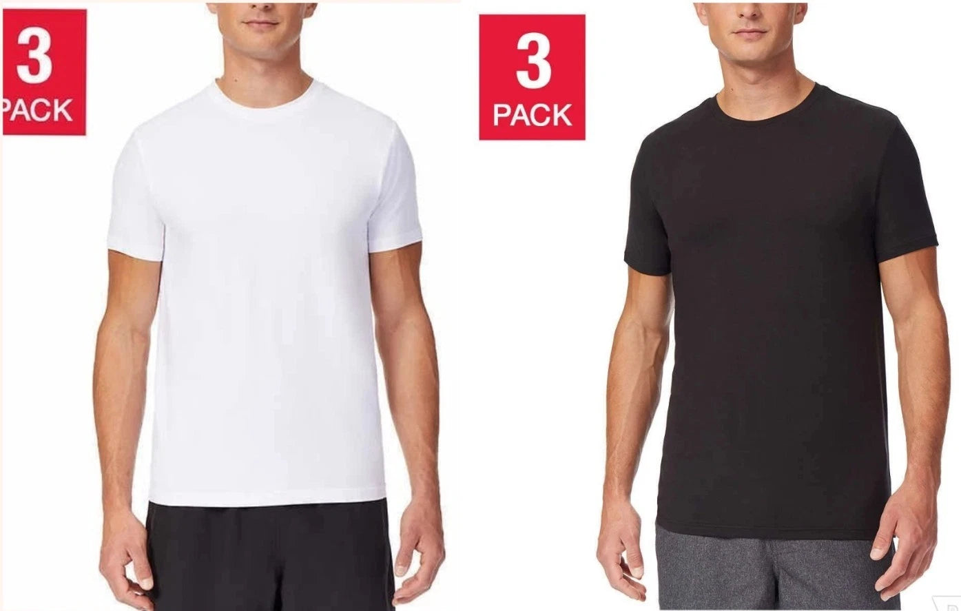 32 Degrees Cool Men's 3 Pack Tee Short Sleeve Crew Neck T Shirt