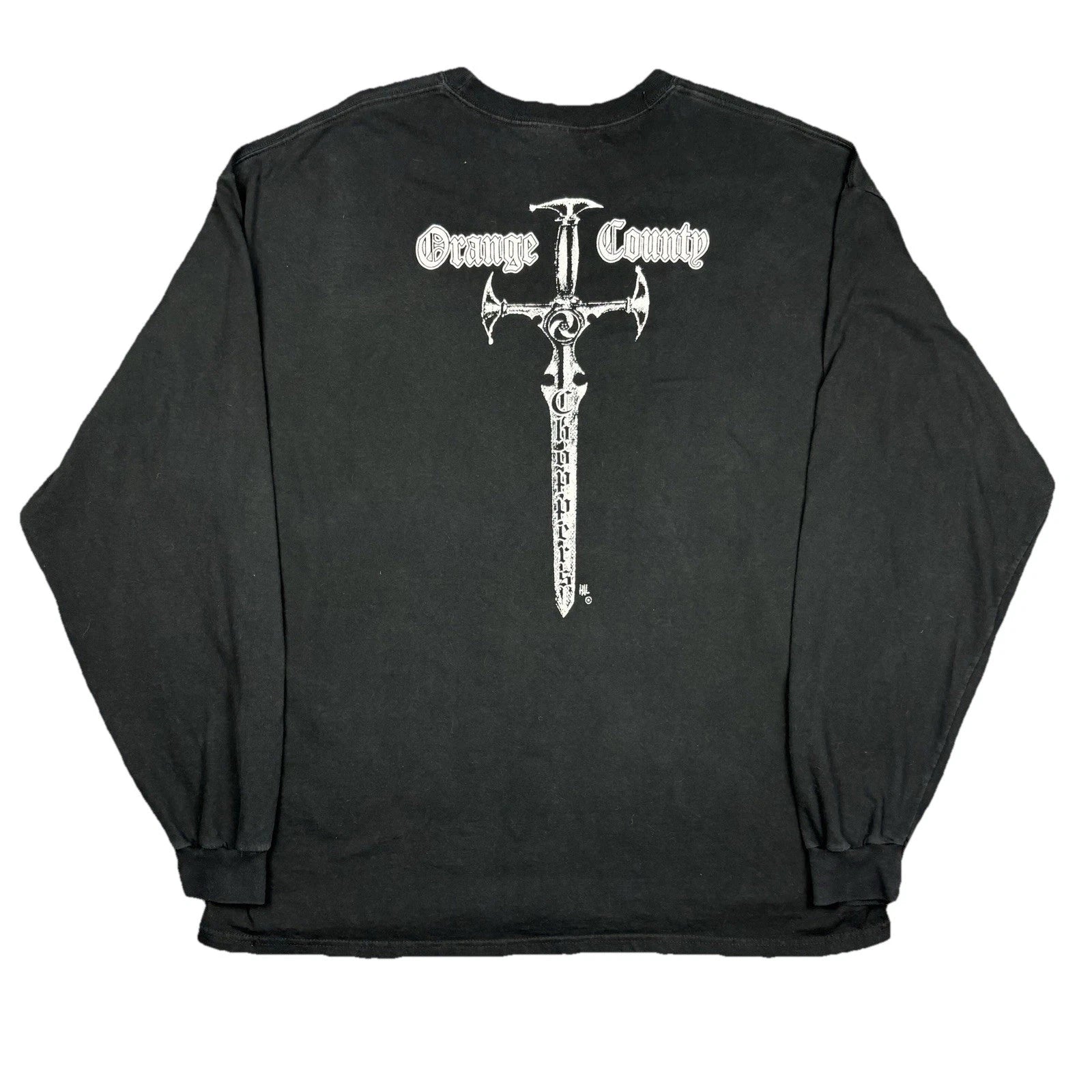 Orange County Choppers Long Sleeve Shirt 2XL Black Cross Sword OCC Biker Y2K