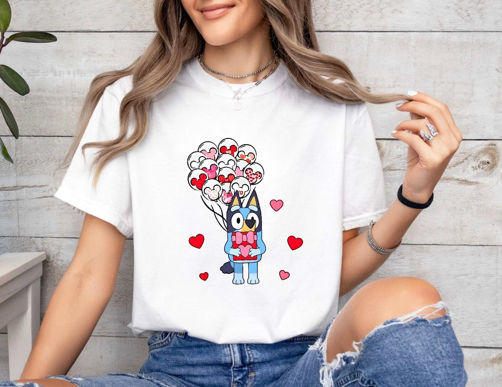 Bluey Valentines Day Shirt, Cute Bluey Dog Valentine T-shirt, Valentine Gift Tee